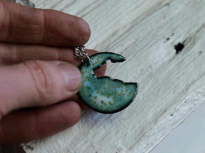 Wolf Neckace*  Earthy Pendant * Enamel Jewelry * Boho Jewelry *  Handmade Enamel Jewelry * Necklace for Men * Necklace for Women