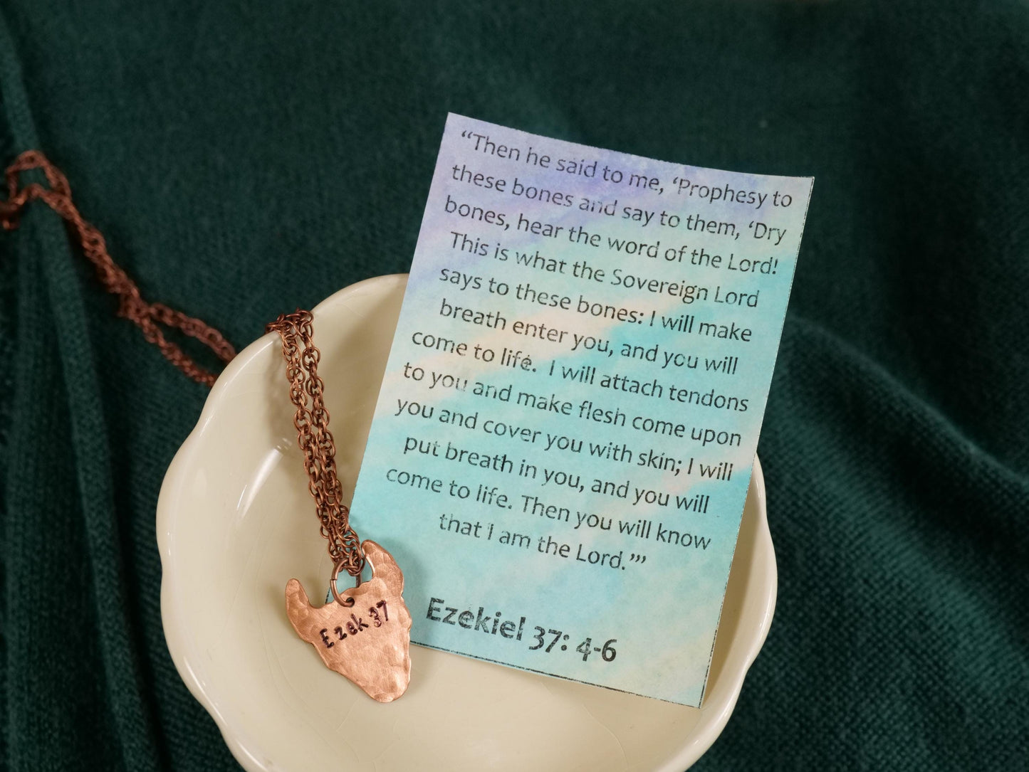 Ezekiel 37 Necklace * Steer Skull Necklace * Bible Verse Gifts * Christian Jewelry for Men for Women * Dry Bones Come Alive