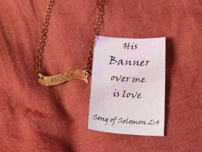 Song of Solomon 2:4 Necklace * Christian Necklace * Bible Verse Gifts * Christian Jewelry for Men for Women * His Banner Over Me is Love