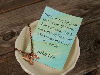 John 1:29 Necklace * Lamb Necklace * Bible Verse Gifts * Christian Jewelry for Men for Women * Lamb of God