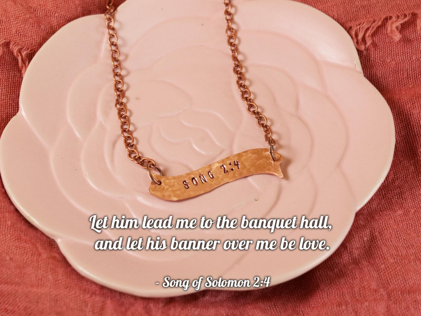 Song of Solomon 2:4 Necklace * Christian Necklace * Bible Verse Gifts * Christian Jewelry for Men for Women * His Banner Over Me is Love