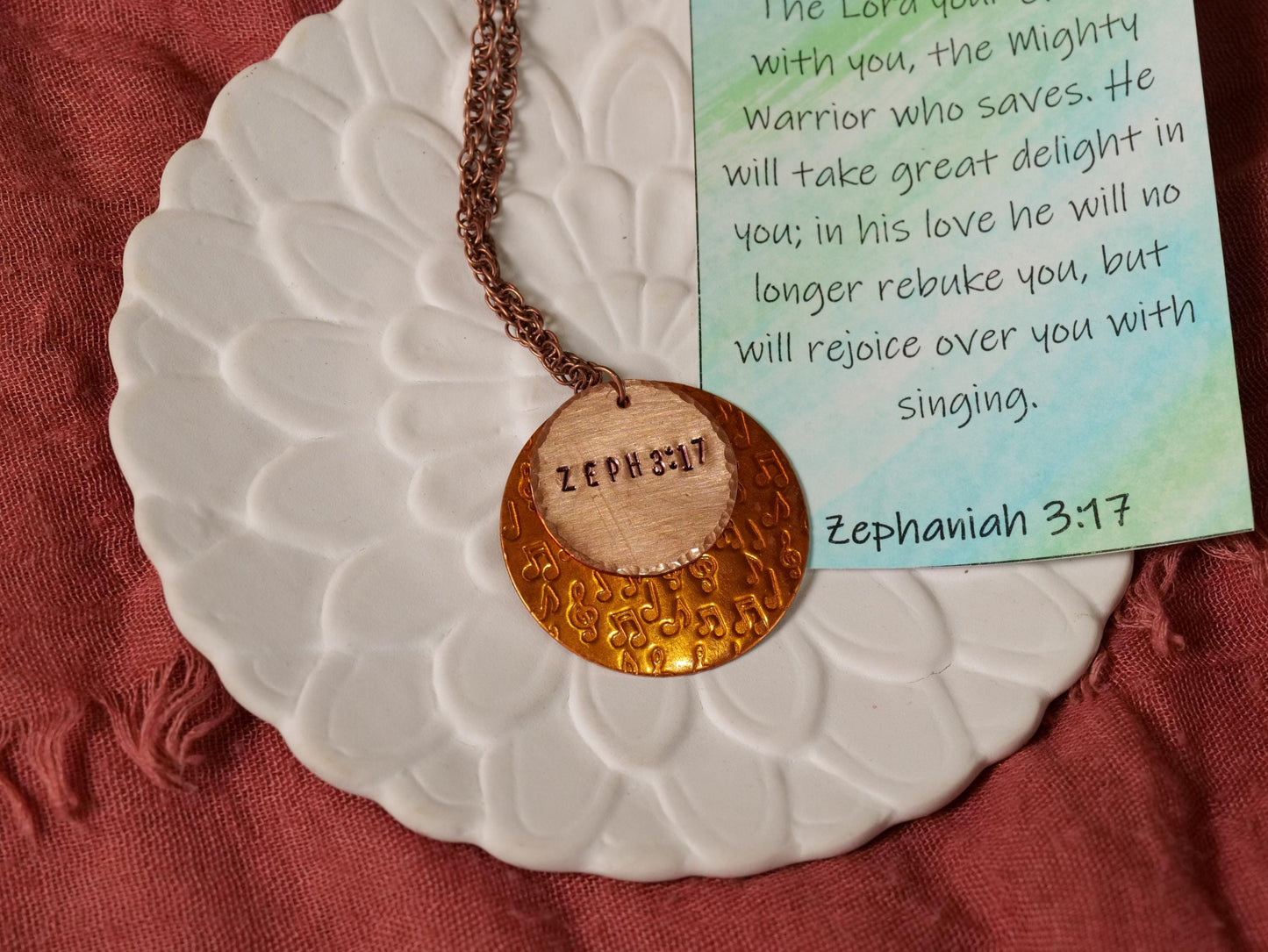 Zephaniah 3:17 Necklace * Christian Music Necklace * Bible Verse Gifts * Christian Jewelry for Men for Women * Singing Over Me